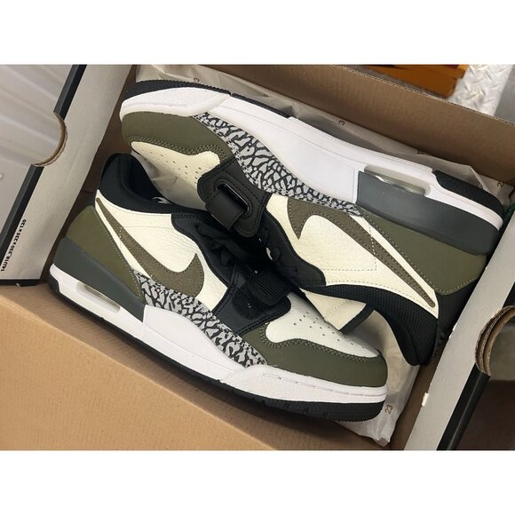 Jordan Legacy 312 Low Sail Black Medium Olive CD7069120 Size US 10.5 New GoodBox - Picture 8 of 9